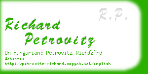 richard petrovitz business card